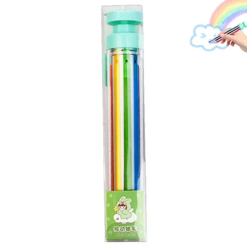 8 In 1 Multicolor Crayons Creative Push Style DIY Replaceable Oil Pastel Colored Pencil for Kids Graffiti Painting Tools oil pastels colored crayons color pencils children painting supplies