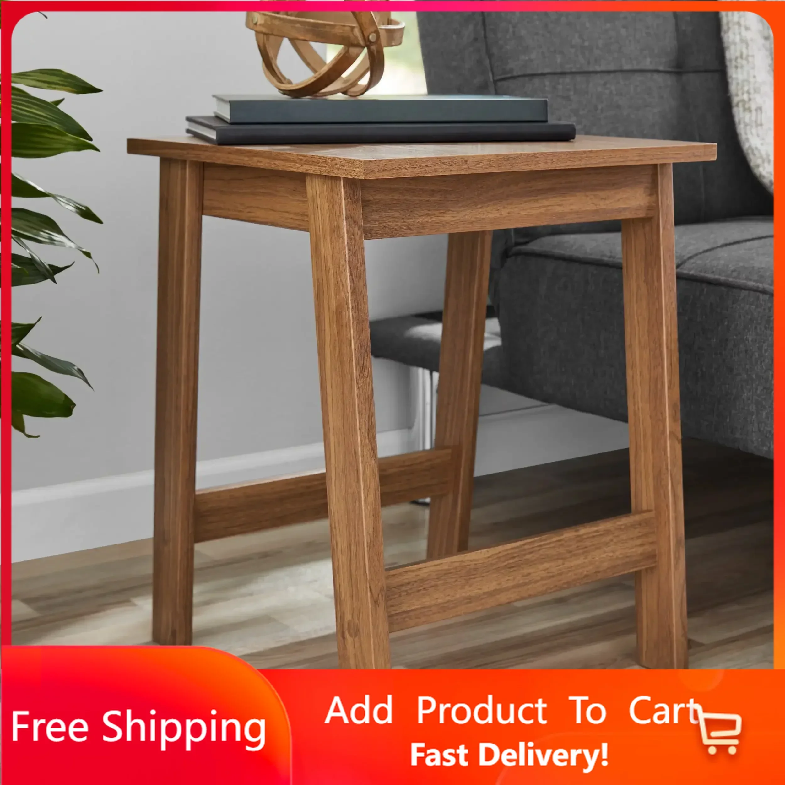 

Small Square Wood Side Table, Walnut Finish furniture living room coffee table furniture Rapid Transit Free Shipping