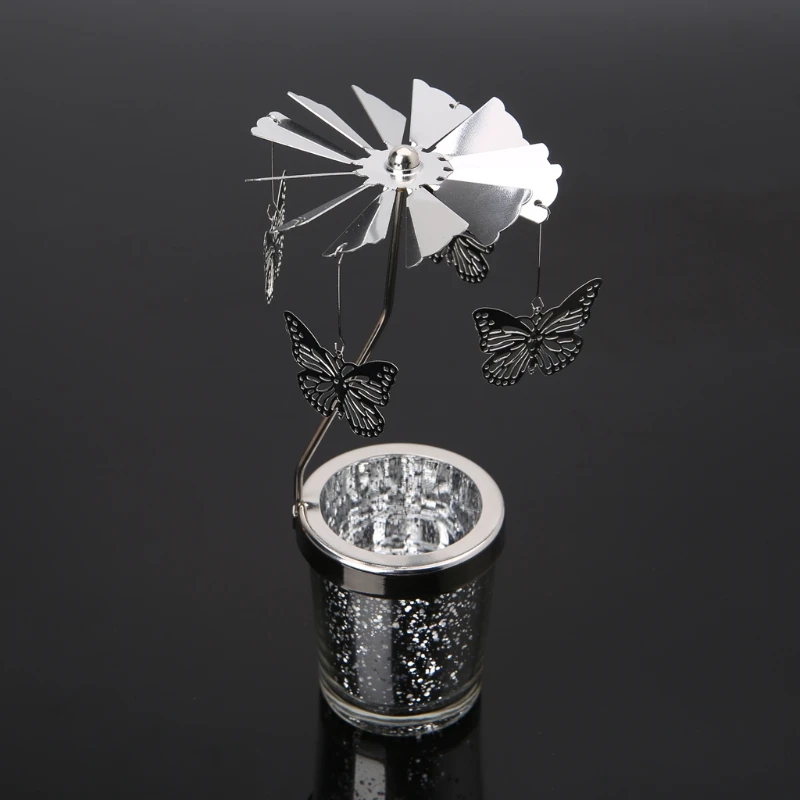 

Rotary Holder Spinning Candleholder Metal Tea Light Stand Decoration Gift Dropship