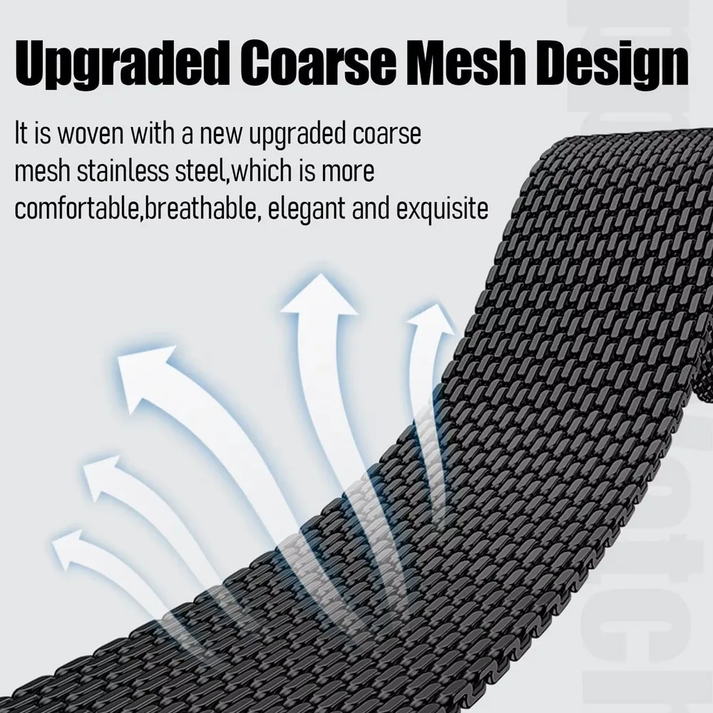 Magnetic Stainless Steel Watchband, Available in 18mm, 20mm, 22mm Sizes