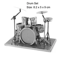 Mini 3D Metal Puzzle Musical Instrument Set Drum Bass Piano Electric Guitar Model DIY Handmade Toys For Kid Adult Jigsaw Puzzles 2