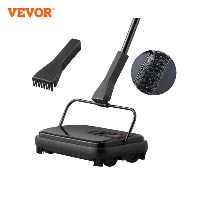 VEVOR Manual Carpet Sweeper 7.87 in Sweeping Paths 300 ml Dustbin Capacity with Comb for Home Rugs Hardwood Surfaces Wood Floors carpet floor sweeper