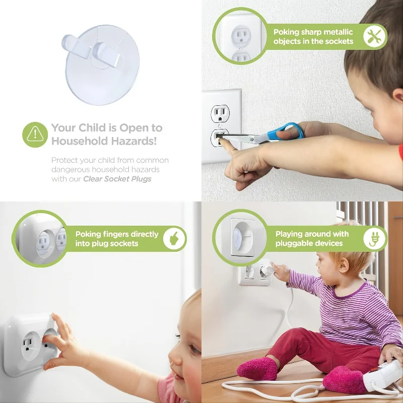 12pcs Intersect Cap, Clear Kids Protector Electric Safety Cap
