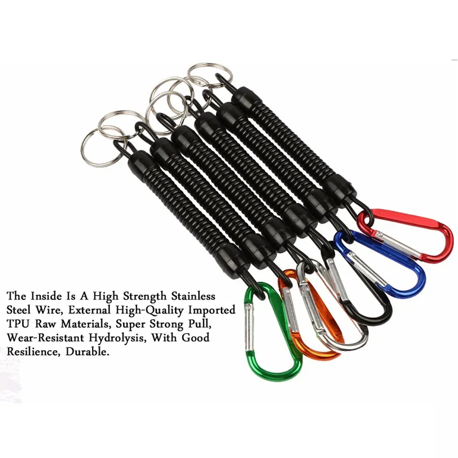6pcs Pull Elastic Fixed Anti Lost Fishing Pole Rope Fish Wheel Type Protection Multi Function Tool Fishing Tackle Accessories fishing rope fishing lanyards fishing rubber band