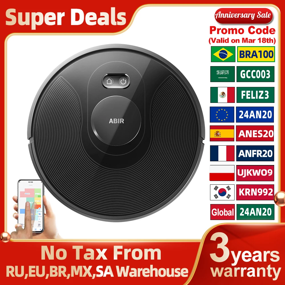 ABIR X8 Robot Vacuum Cleaner ,Laser System, Multiple… Telefonai.eu