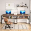 Tribesigns Two Person Desk with Bookshelf, 78.7 Computer Office Double Desk for Two Person, Rustic Writing Desk Workstation 6