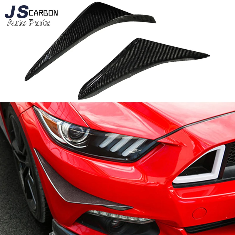 

For Ford Mustang 2015-2020 Carbon Fiber Front Bar Wind Knife Trim Cover Car Decoration Retrofitting Accessories Upgrade body kit