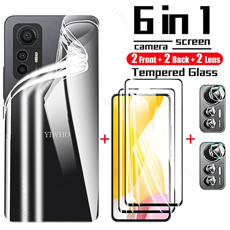 

Защитное стекло для камеры 6 в 1 для Xiaomi Mi 12 Lite, стекло для защиты экрана для Xiaomi Mi 12 Lite, E, задняя пленка, закаленное стекло для объектива