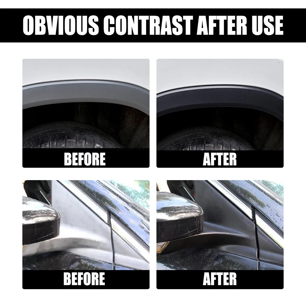 100/50ml Automotive Plastics Coating Agent Car Interior Plastics Parts Refurbishment Restorer with Sponge for Auto Cleaning 5