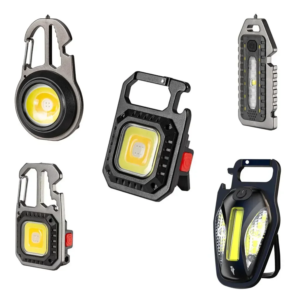 

Mini LED Flashlight Work Light Portable Pocket Flashlight Keychains USB Rechargeable for Outdoor Camping Small Light Corkscrew