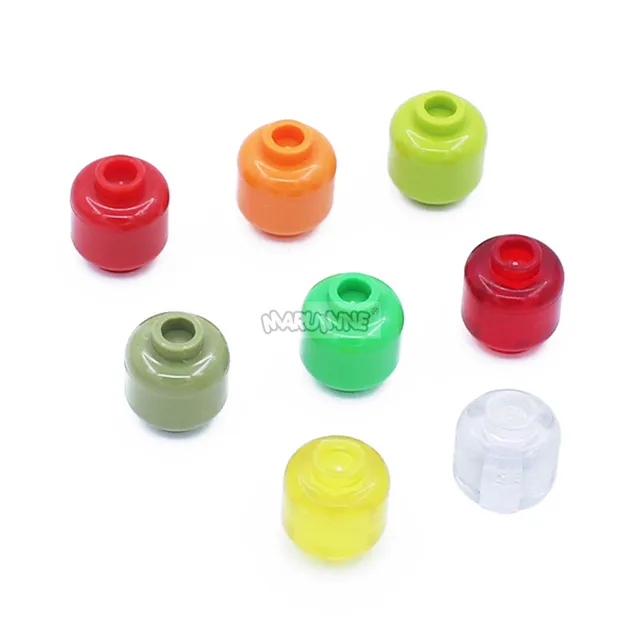 Marumine Head Plain Stud Recessed 3626 30PCS Mini Person Figure Brick Parts MOC Construction Light Building Blocks Accesories 2