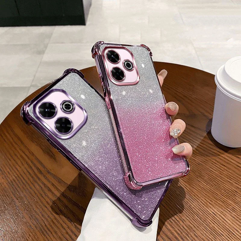 Gradient Glitter Silicone Shockproof Phone Case Cover