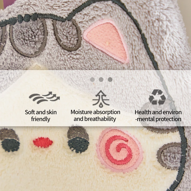 Description Picture 5 of itemCartoon Cat Hand Towel Kawaii Hand Wipe Cleaning Cloth for Kitchen Bathroom Hanging Towel Super Absorbent Handkerchief Clean Rag