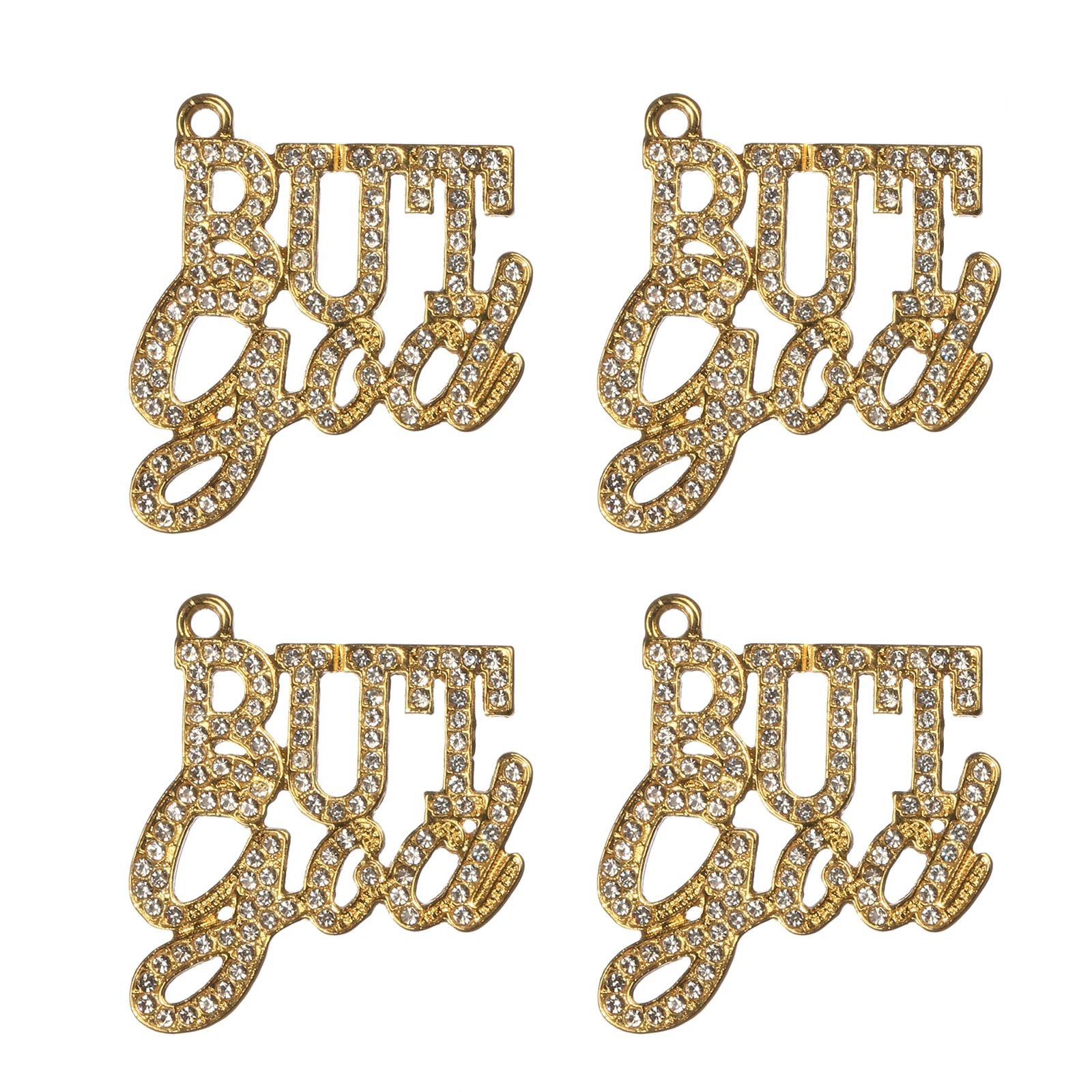 10pcs BUT God Rhinestone Letter Charms Fit for Bracelet DIY Jewelry Making LTC0369-LTC0372