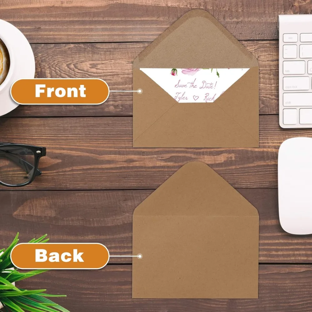 C6 Premium Brown Ribbed Kraft Envelopes - 114 X 162mm - Invites - Cards - Crafts