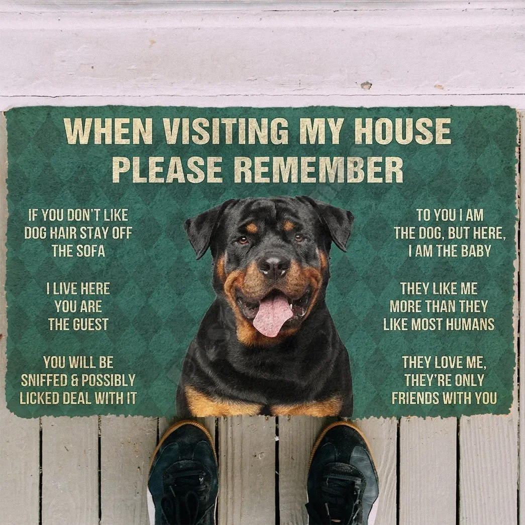 Rhodesian Ridgeback 개 집 규칙 도어매트, 미끄럼 방지 문짝 바닥 매트 장식, 베란다 도어매트, 3D 기억