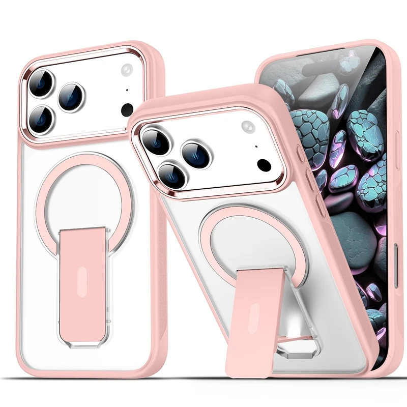 Magnetic Folding Stand Matte Bumper Phone Case with Magsafe Compatibility