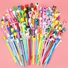 50 Creative Cute Cartoon Neutral Pen Black 0.5 Needle Water Pen Student Stationery Award Pen (Random Style) 1