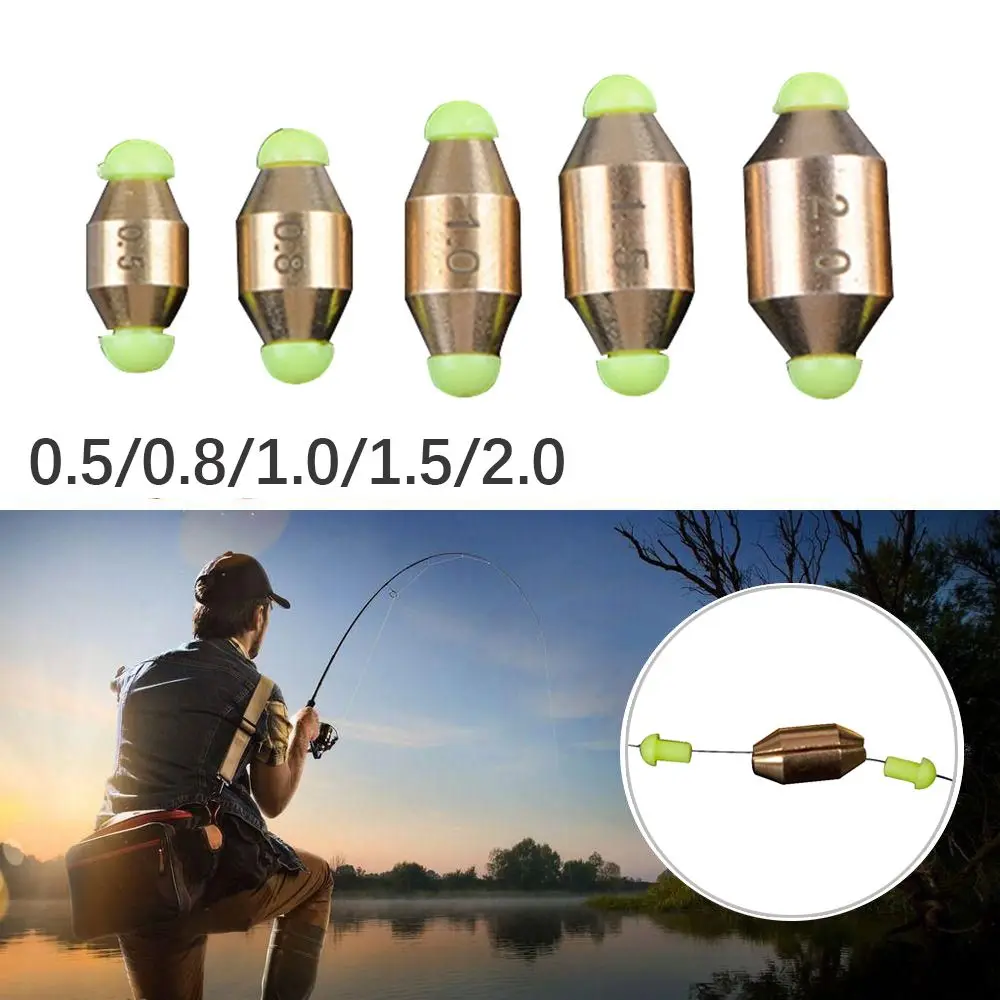 4Pcs Fishing Weight Sinkers Copper Alloy Slip Sinker Line Sinkers Fishing Tackle Accessories