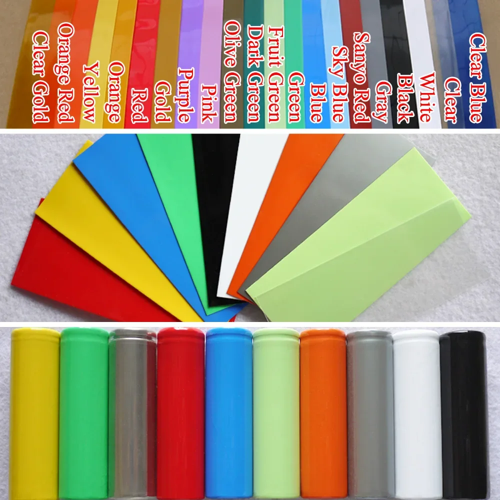 20/100/500Pcs 18650 Lipo Batterij Wrap Pvc Hittekrimpbuis Voorgesneden Breedte 29.5Mm X 72mm Geïsoleerde Film Beschermen Case Pack Sleeving