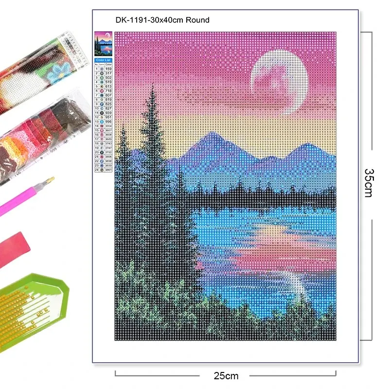 Diamond Painting 5D DIY Landscape Kit Starry Sky Cross Stitch Diamond Embroidery Rhinestone Mosaic Art Home Decor Painting