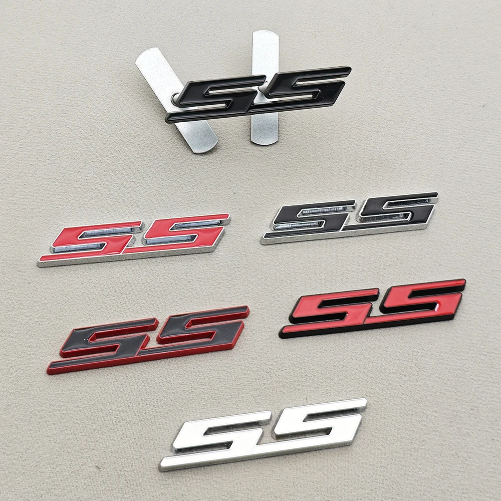 쉐보레 카마로 실버라도용 신차 스타일링 배지 3D 메탈 SS 로고 프론트 그릴 엠블럼 펜더 트렁크 스티커 데칼 액세서리
