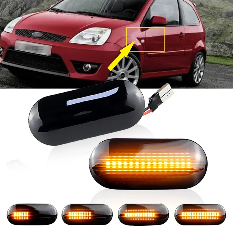 LED Dynamic Side Marker Turn Signal Light Indicator 2pcs For Ford Fiesta 2002-up C-Max 2007-up Focus MK2 2004-2007 Galaxy