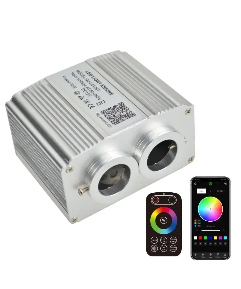 16W RGBW Double Head RGBW Twinkle Fiber Optic Ceiling Lights Star Engine with APP/Touch RF Bluetooth Music Control