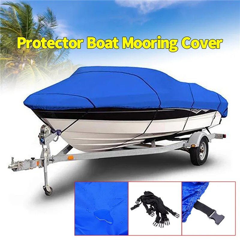 Fishing Boat Cover Heavy Duty Fishing Ski Boat Cover for 11-13' 14-16' 17-19' 20-22' V-Hull Waterproof Sunproof UV Protector Boat Mooring Cover boat cover fishing boat cover