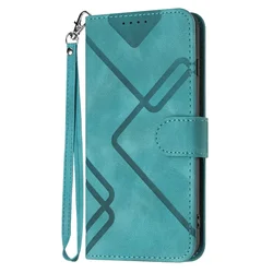 Elegant Geometric Pattern Wallet Flip Leather Phone Case with Magnetic Closure - Matte Finish for Xcover 5 (Light blue)