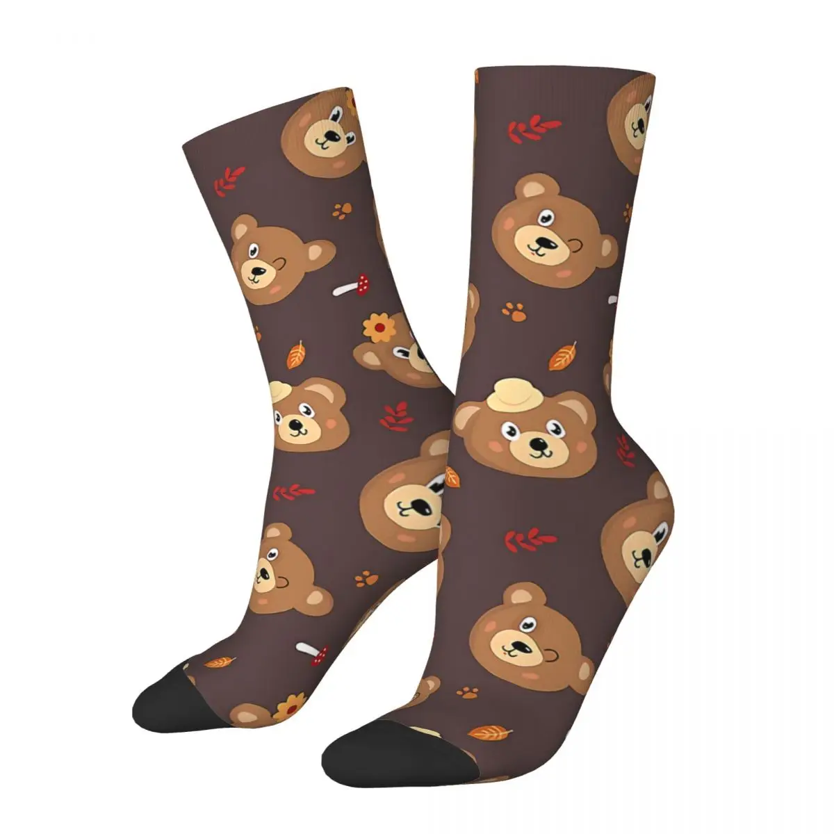 

Happy Retro Cute Bears Crazy Men's Socks Unisex Teddy Bear Street Style Seamless Printed Funny Crew Sock Boys Gift