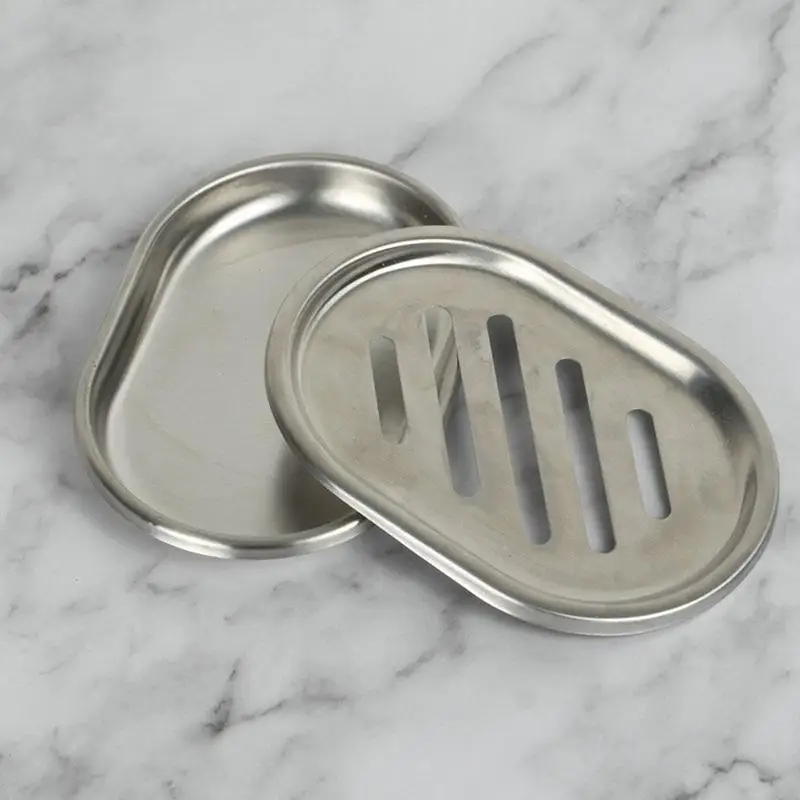 Metal Soap Dish Rustproof Soap Dish Tray Practical Compact Bar Soap Tray Draining Soap Holder For Kitchen Shower Sinks Bathroom