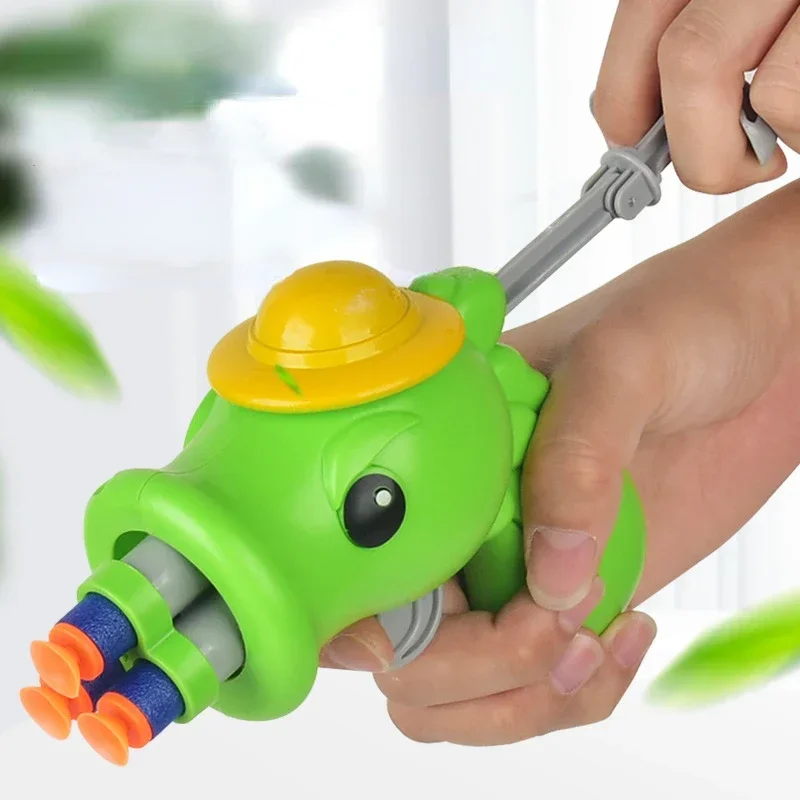 Decompression Radish Gun Pistol Children Cartoon Soft bullet Manual Runner Barrel Outdoor Fun Game Gift