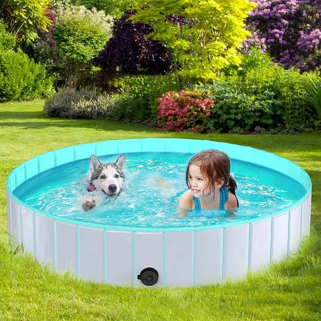 Piscina plegable para perros, piscina portátil de plástico duro para  mascotas, piscina plegable para perros, piscina para cachorros y niños,  para