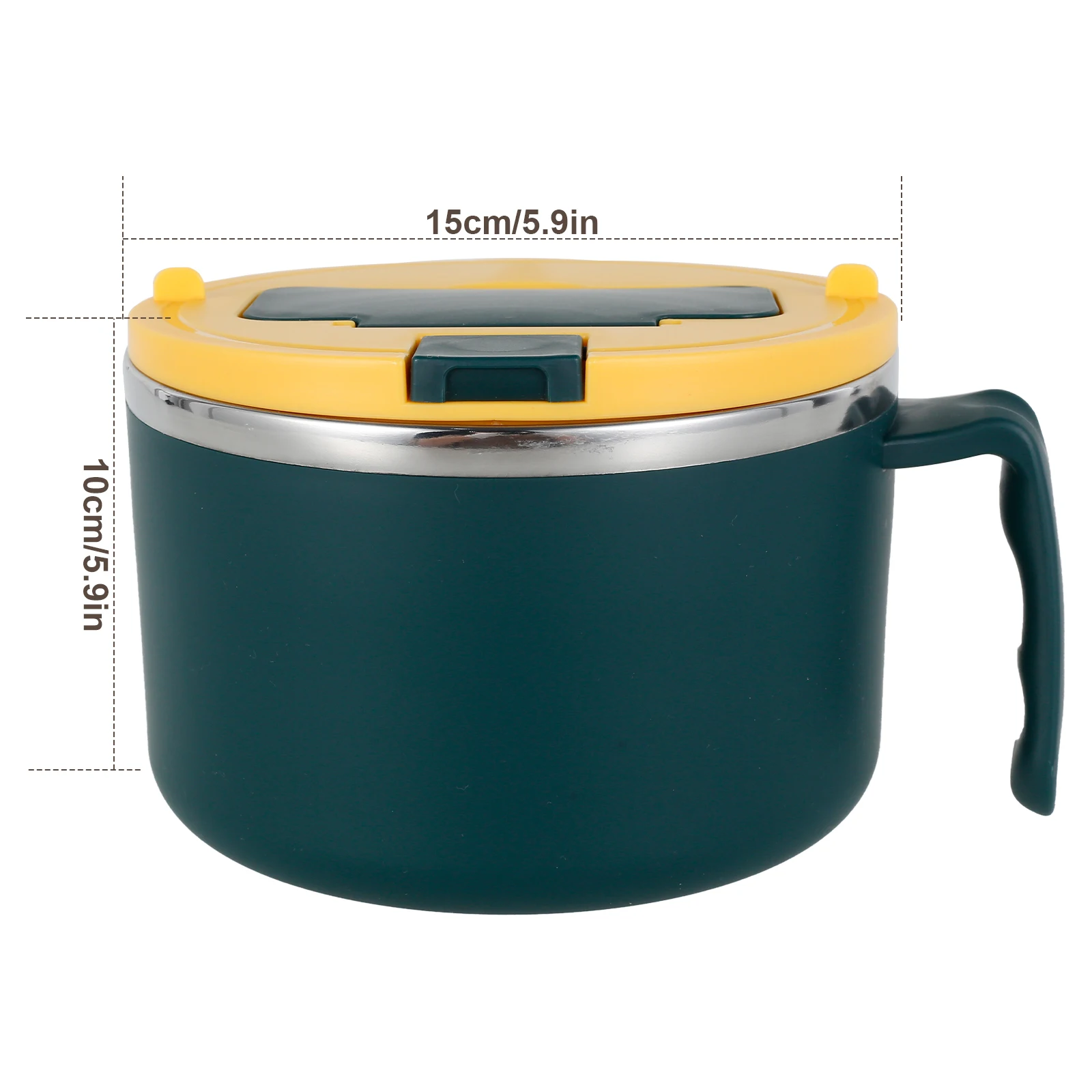 Ciotola Per Ramen 1200ml In Acciaio Inox Con Coperchio Filtrabile, Bacchette E Cucchiaio Pieghevoli - 4