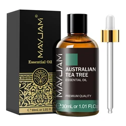 MAYJAM 30ML Essential Oils Collection with Dropper - Oregano, Lemon, Eucalyptus, Spearmint, Neroli, Helichrysum, Turmeric, Anise Star, Tea Tree - 30ml (Australian Tea Tree)