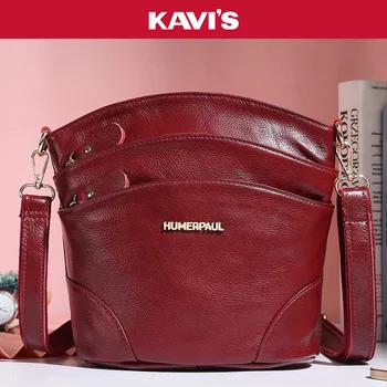 100% Genuine Leather Women Messenger Bags Casual Cell Phone Purse with Adjustable Strap Multiple Pockets Crossbody Shoulder Bag 1