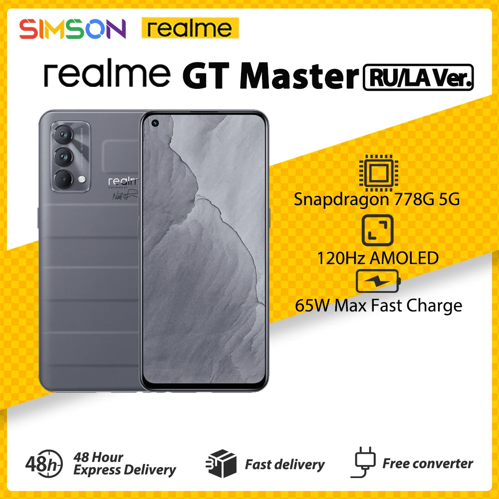 realme new realme GT Master Edition RU/LA Version Snapdragon 778G 5G 120Hz SuperAMOLED 65W SuperDart Charge NFC 6.43" realme 5g new model