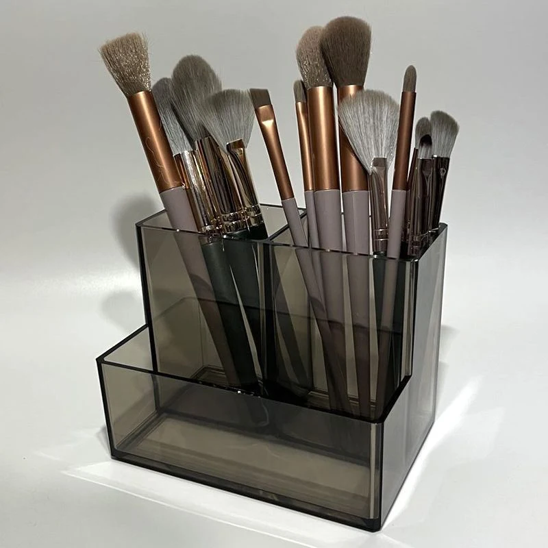 100% new brand and high-quality  Makeup Box Make Up Brush Bucket Cosmetic Organizer Student Desk Pen Container Storage Box 6