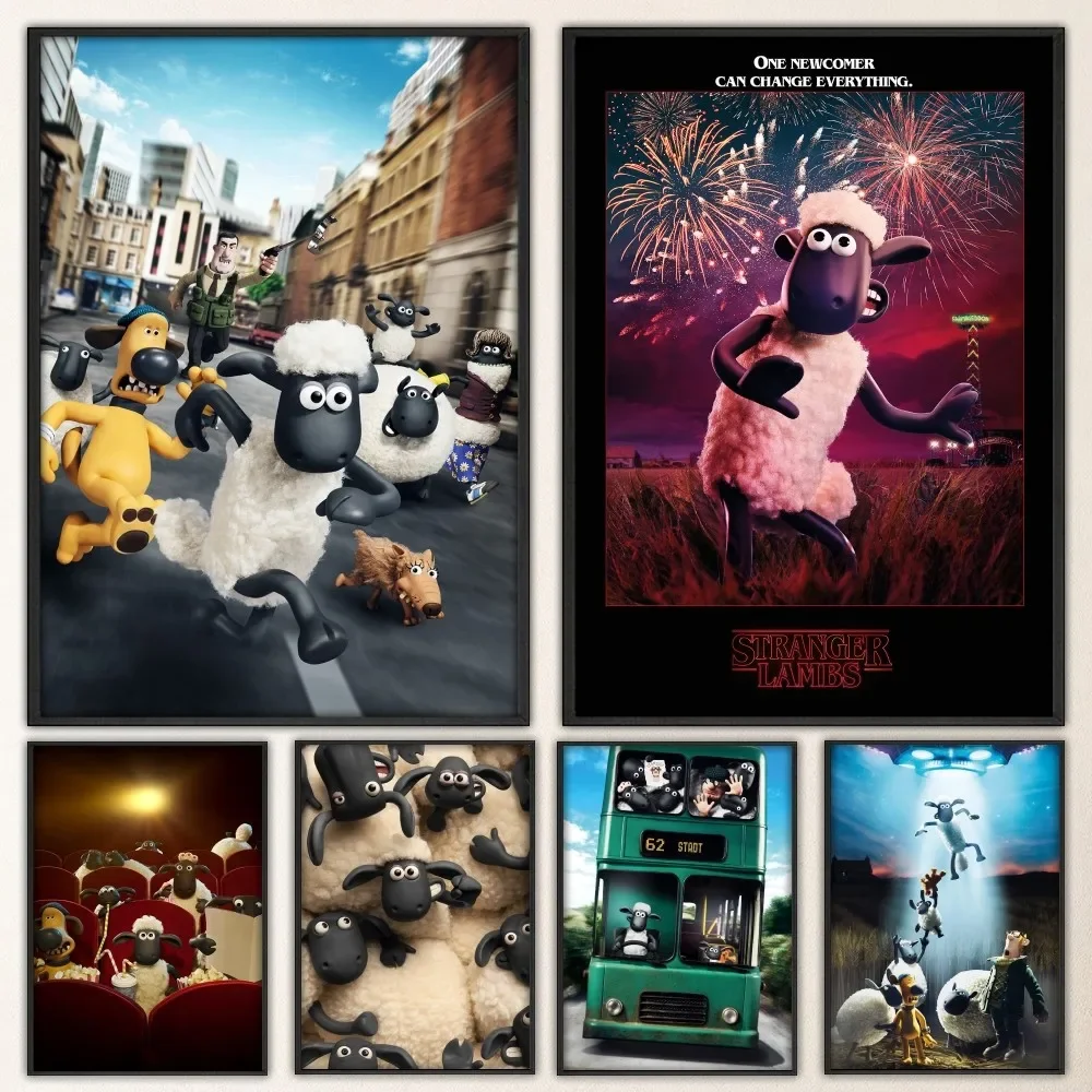 Shaun The S-Sheep Poster Vintage Poster Prints Art Home Painting Bagno Cucina Bar Accessori Wall Sticker Small Size