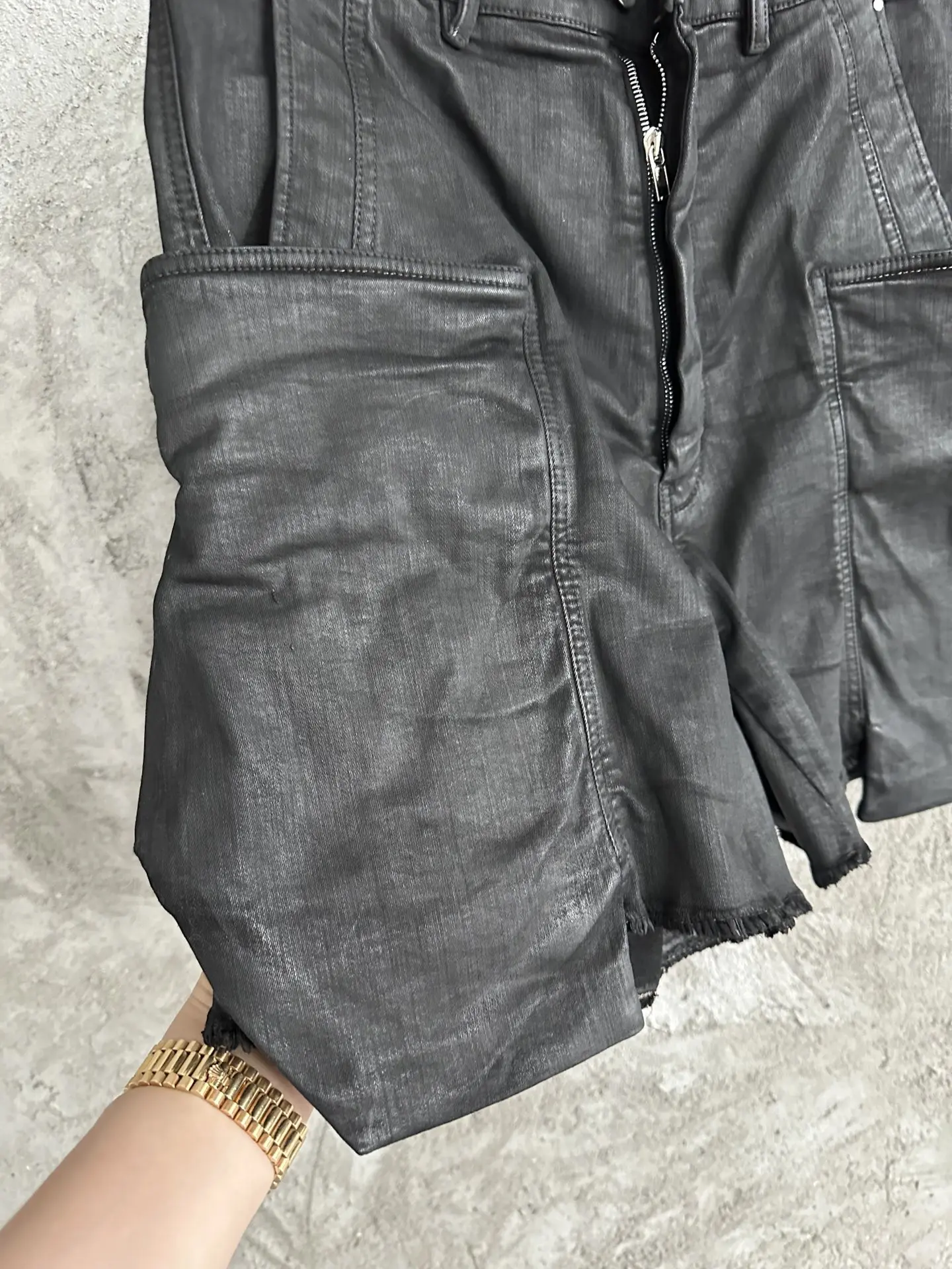 Owen Seak Men Short Oil wax Denim Jeans Casual Harem Cotton Gothic Summer Loose Black Short Size XL,denim shorts summer jeans shorts