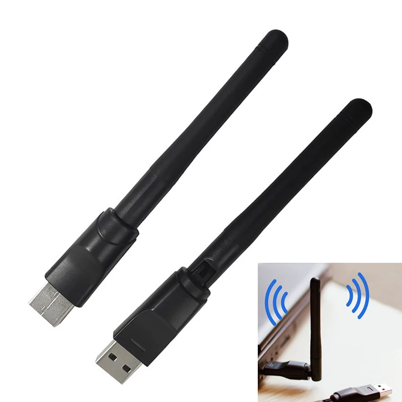 무선 네트워크 카드 미니 USB 와이파이 어댑터, PC 윈도우용 LAN 무선 와이파이 수신기 안테나, 150Mbps