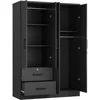 4 Doors Wardrobe 2 Drawers with Shelves 72" high 4