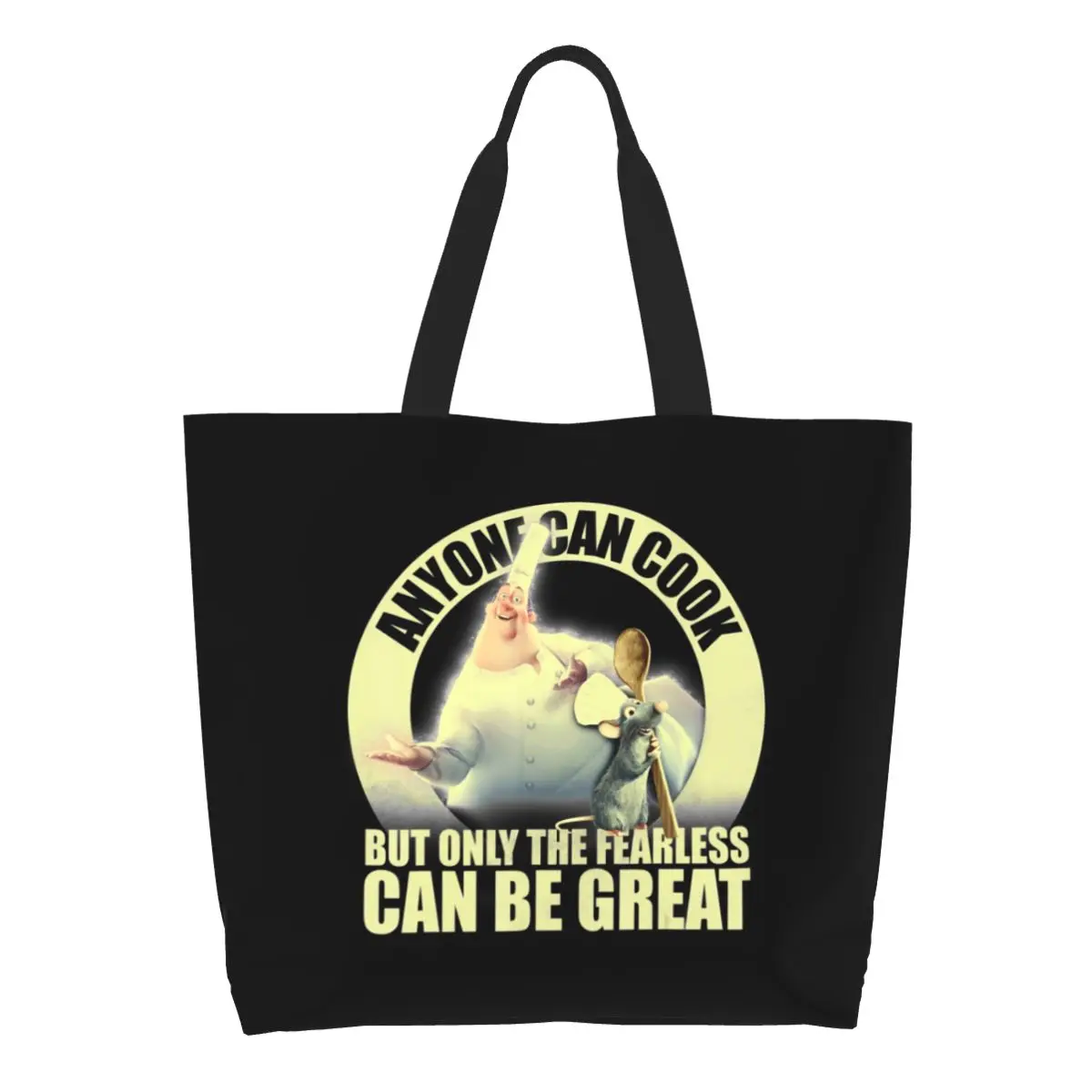 Funny Ratatouilles Tutti Possono Cucinare Shopping Tote Bags Riciclaggio Remy Grocery Canvas Shopper Shoulder Bag