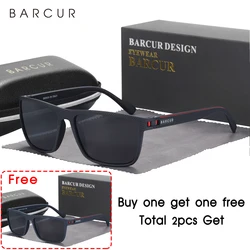 BARCUR TR90 Polarized Lightweight Sports Sunglasses with UVAB Protection (RedGrayVBlack)
