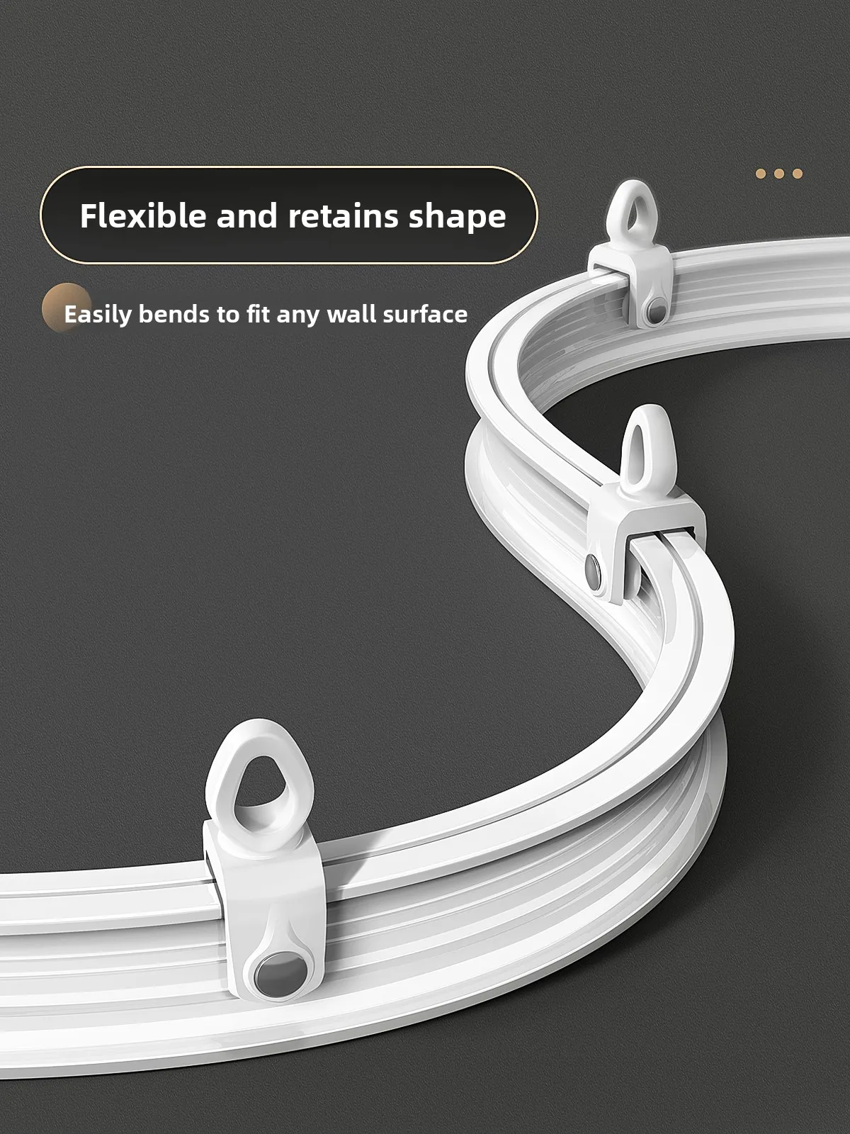 Curved Soft Tra Curtain Rail Sliding Hooks Balcony Bed Curtain Window  U-ape L-ape Sliding Tra Home Decor Acco...