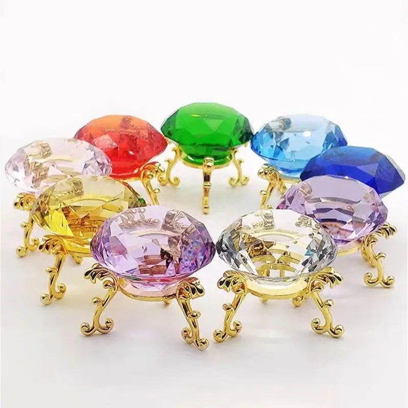 10 Colors Crystal Diamond Shaped Paperweight Decorative