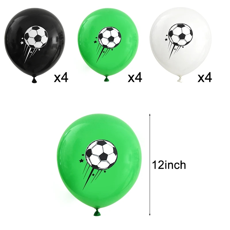 12pcs Soccer Party Latex Balloons 12" Football Print Helium Balloon Kids Toy Boy Sports Theme Birthday Party Decoration Supplies