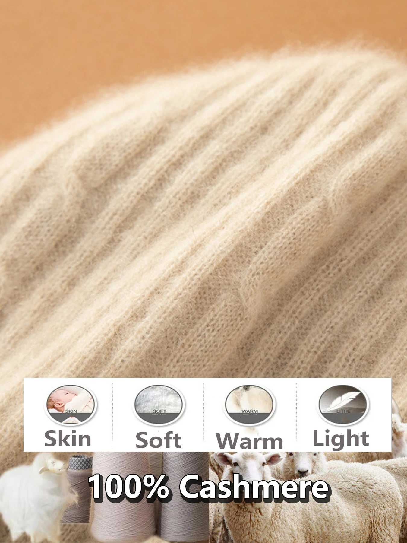 100% Pure Goat Cashmere Beanies for Women Winter Thick 2 Layer Wearable Soft Warm Twist Skullies Cap Girl Fashion Slouchy Hat 6