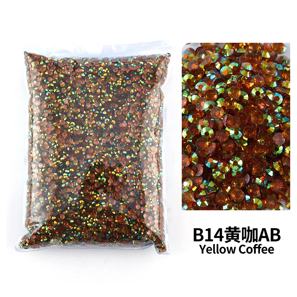 Colorful AB Transparent Resin Rhinestone FlatBacks for Nail Art and Garment Decoration - Bulk Wholesale